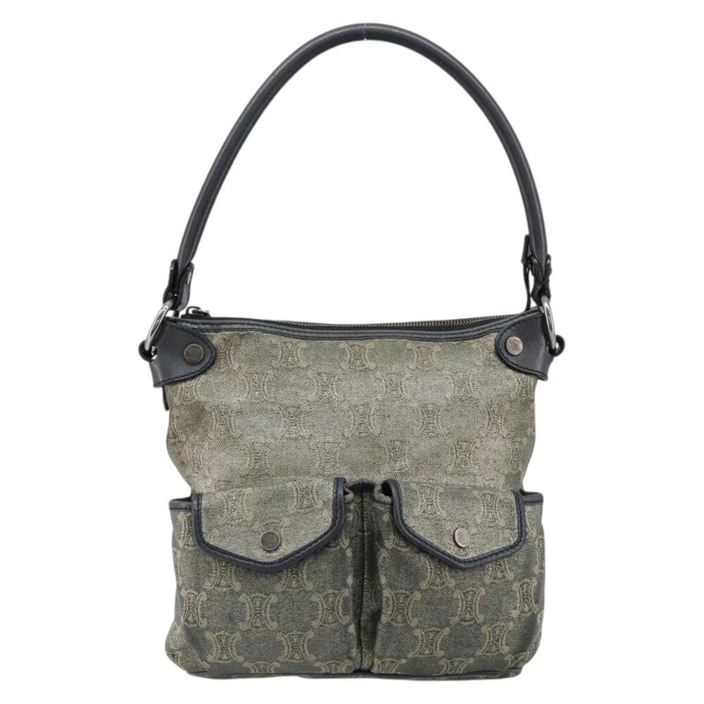 Celine Paris Macadam Shoulder Bag Gray